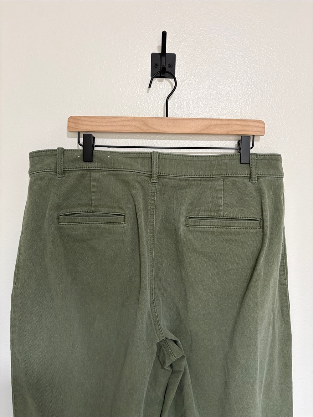 Ann Taylor LOFT The Palmer Wide Leg High Rise Twill Trouser Pant Green 14 - Picture 7 of 10